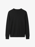 Extra Fine Merino Wool Crewneck - Black