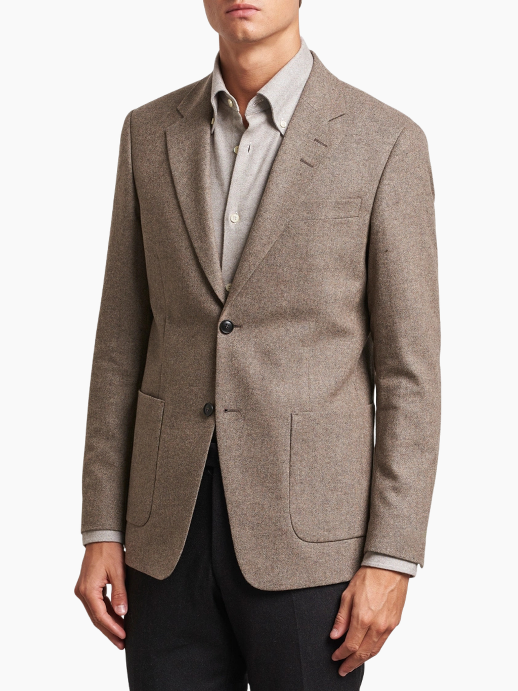 JUSTIN P Wool Blazer Jacket - BURLYWOOD