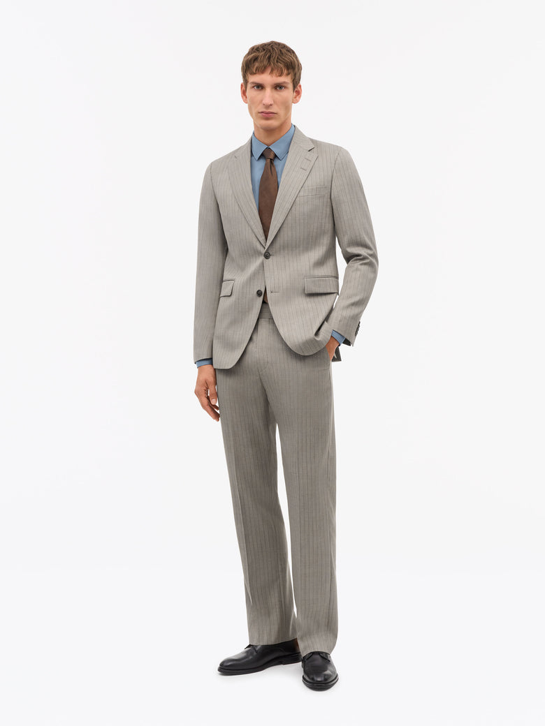 Veste en laine rayée Ease - Terre cuite