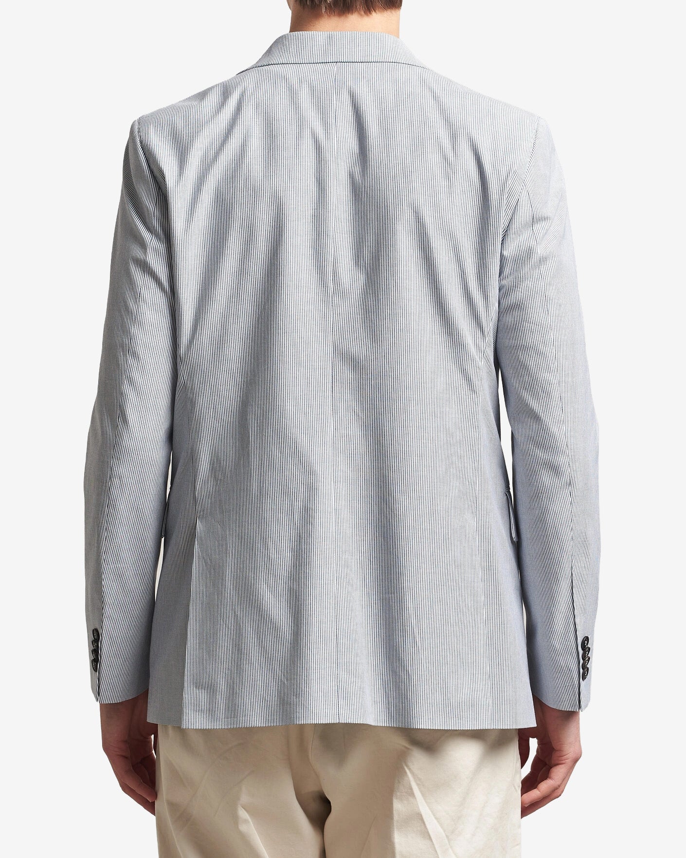 Blazer croisé en coton léger - Bleu orage