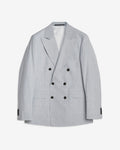 Blazer croisé en coton léger - Bleu orage