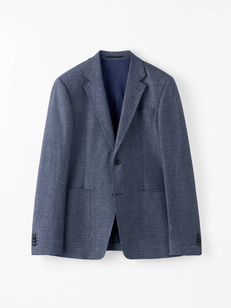 Veste Justin HL en lin et laine - Bleu poussière