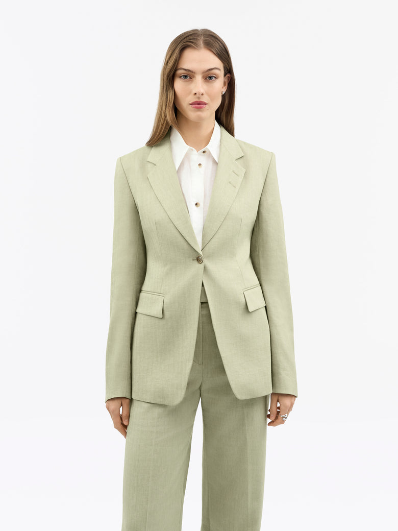 Veste Narina en lin et laine - Sage Sagesse