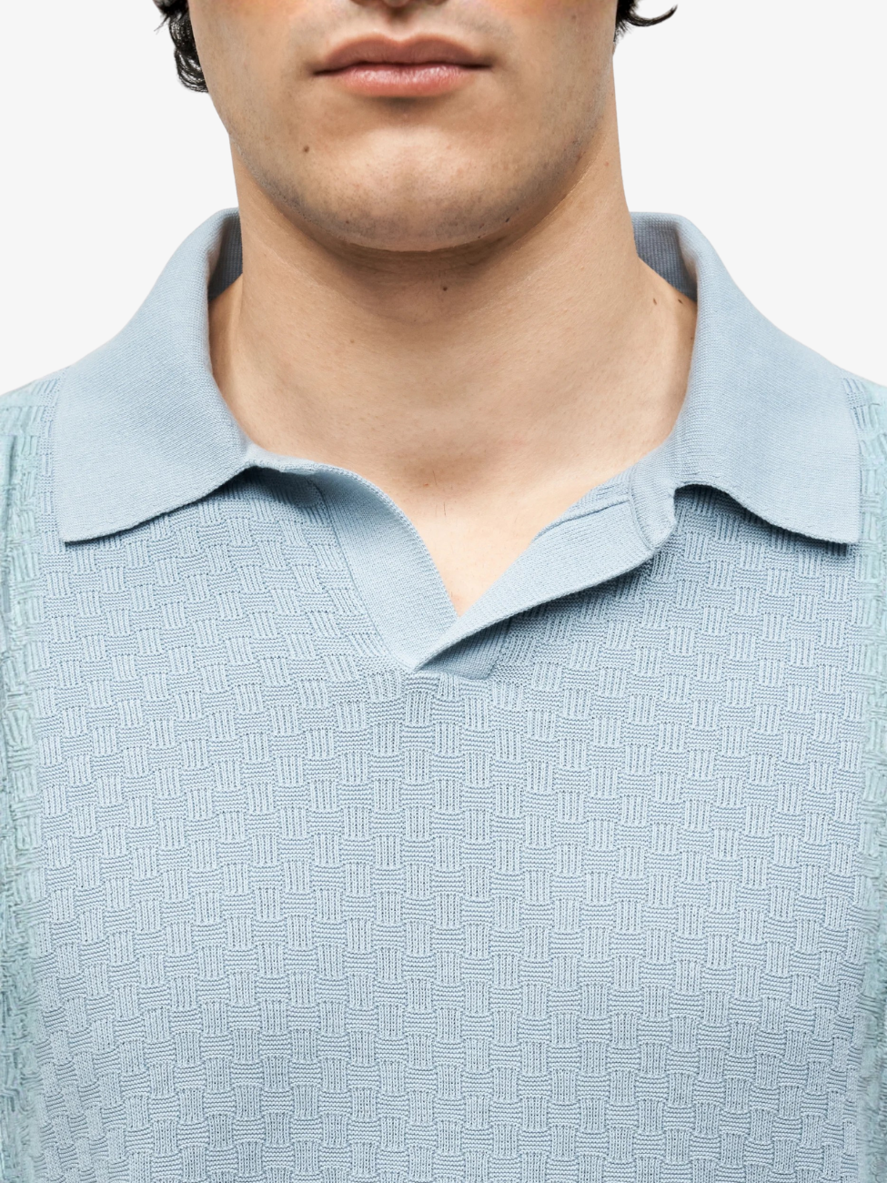 Eoin Structured Cotton Polo - Shady Blue