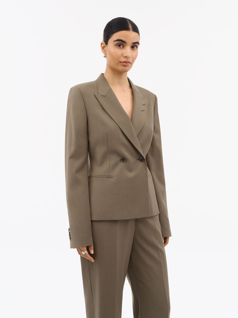 Rita Double Breased Jacket - Sawgrass Brown