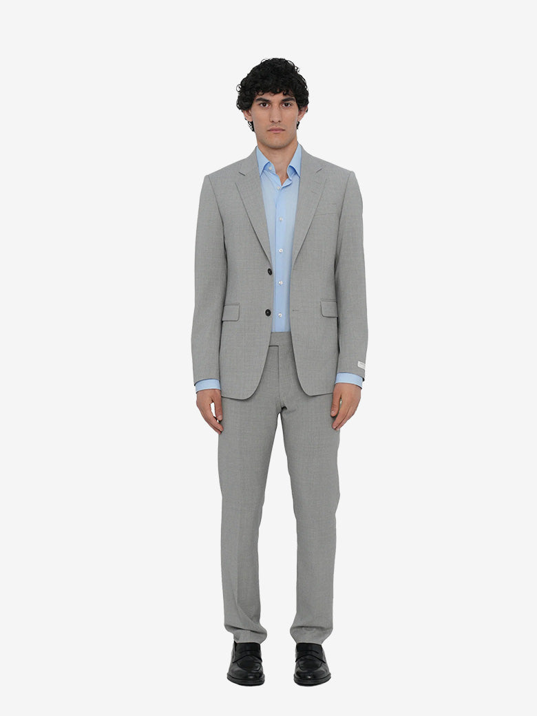 Costume de voyage Justin en laine - Gris moyen chiné