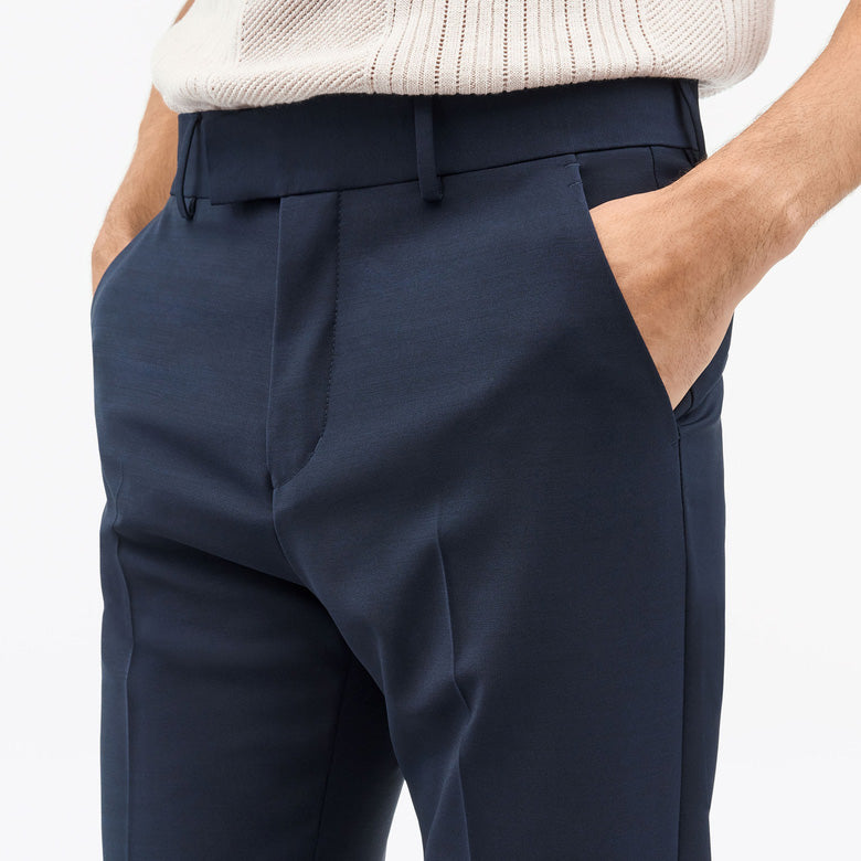 Tenser Tailored Straight-Leg Trousers - Light Ink