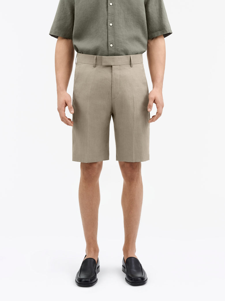 Troy Bermuda Linen Shorts - Auburn Glaze