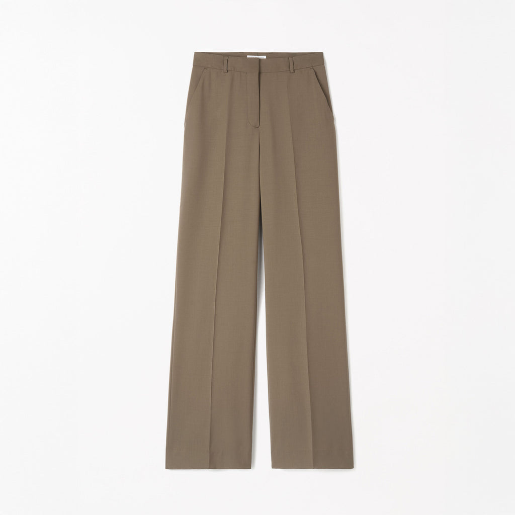 Umass Wide Mid Waist Trousers - Sawgrass Brown